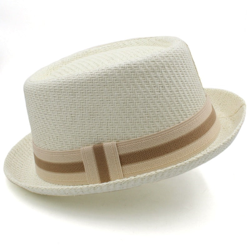 Straw Pork Pie Hat with Headband