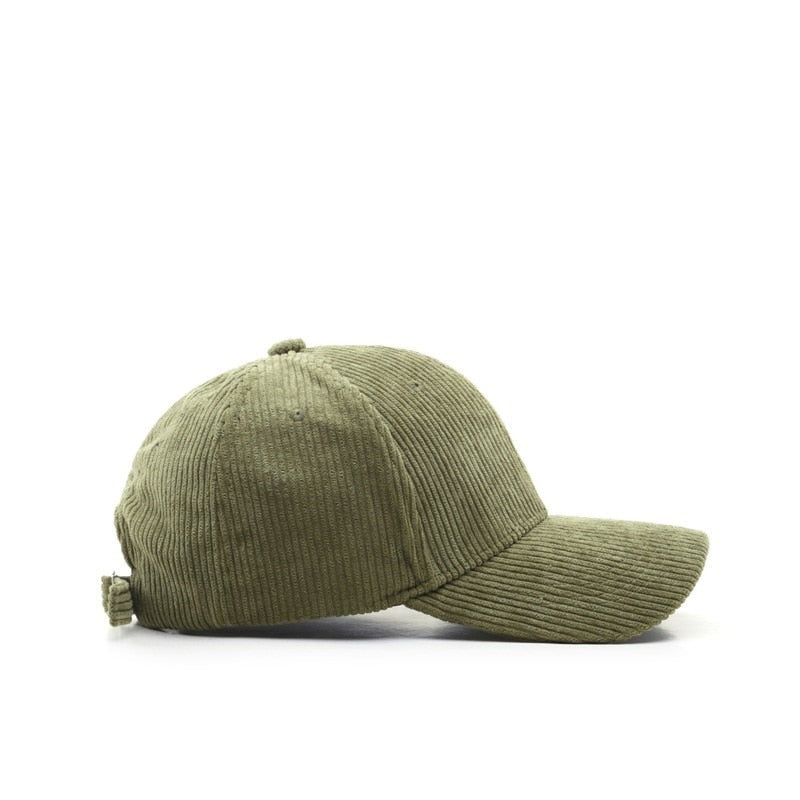 Corduroy Baseball Cap with Loose Strap