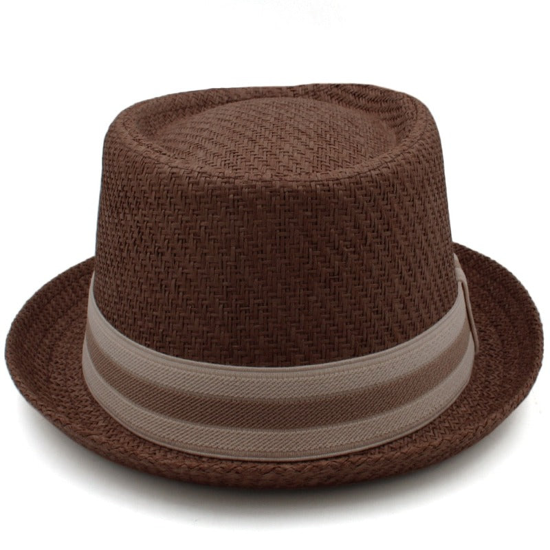 Straw Pork Pie Hat with Headband