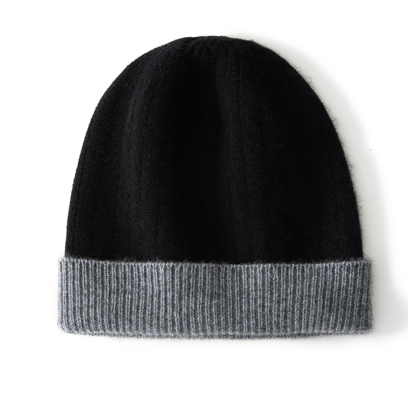 Cashmere Cuffed Beanie Cap